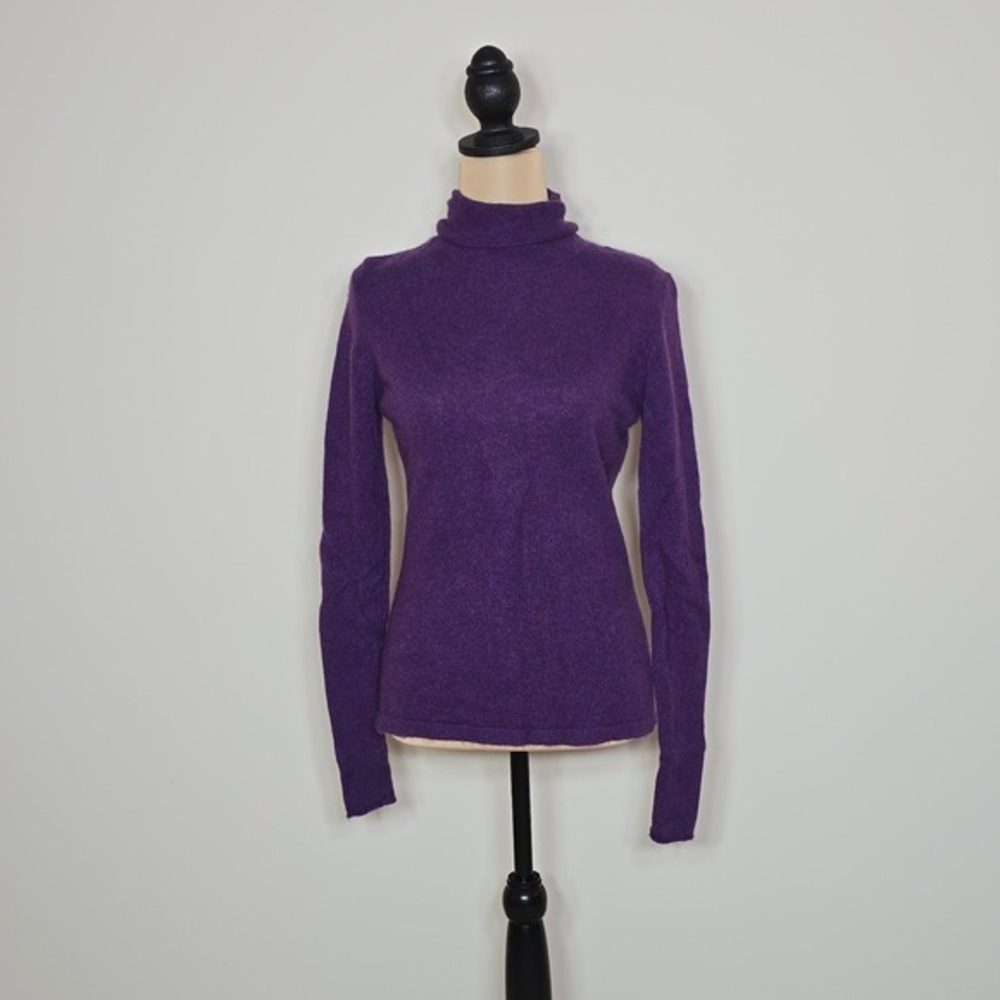 Marina Luna Purple‎ 100% Cashmere Turtleneck Sweater Size M